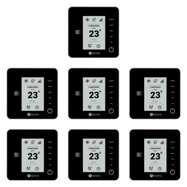 Pack 7 thermostats Airzone noir